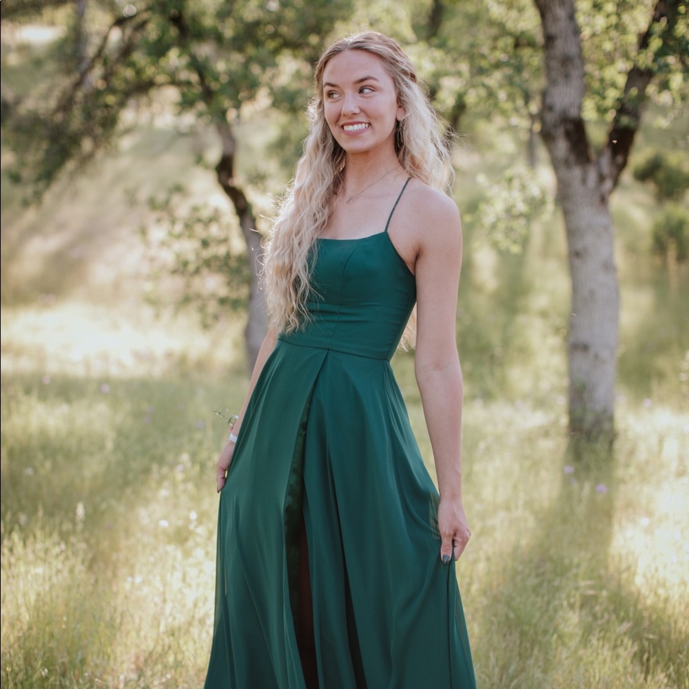 Forest green dress, Prom or bridesmaid.